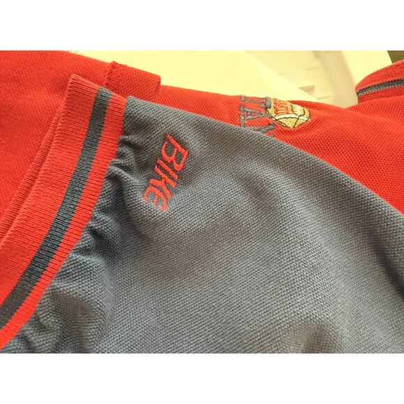 Vintage BIKE polo SMU Mustangs embroidered color block red white blue Large - Picture 8 of 9